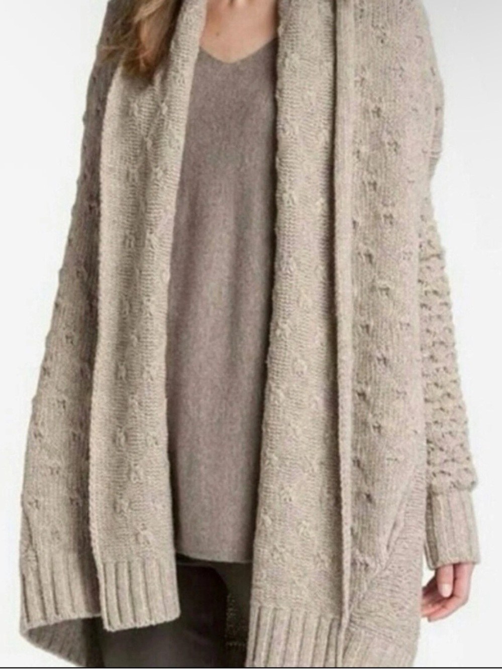 Vince Yak Wool Chunky Knit Cardigan - Taupe Beige